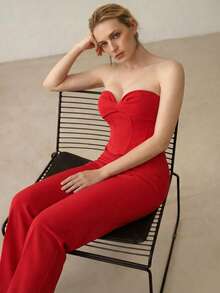 MOTF PREMIUM ÁO CROP TOP KHÔNG DÂY THANH LỊCH - Đỏ - Xem 1