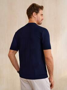 Manfinity CityGents Men's Striped Crew Neck Short Sleeve Casual Knit Top - Multicolor - View 3