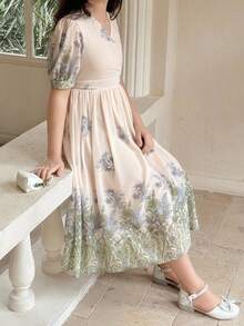 Dazy Kids Vestido de férias de verão com estampa floral para meninas pré-adolescentes, manga curta e ideal para o verão. - Multicolorido - Ver 5