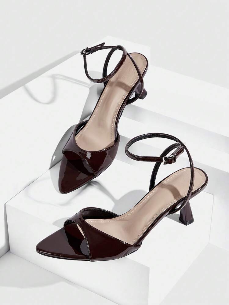 CUCCOO SZL Women's Pointed Toe Buckle Design Fashionable High Heels, Versatile For Daily Wear Spring Shoes