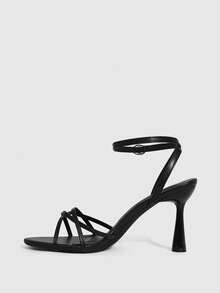 CUCCOO SZL Women's Buckle Design Fashion Daily Wear High Heel Sandals - Black - View 5