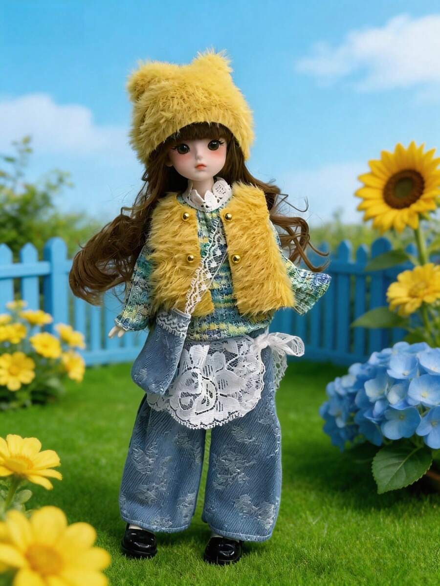 POKOJA LAND 1件套娃娃时尚衣橱套装，可爱服装系列，BJD可换装娃娃服装，适合送给女朋友作为生日派对礼物或玩具 - 彩色 - 查看 1