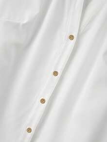 GlowEve CURVE Camisa versátil y casual todo a juego para mujer de talla grande, adecuada para uso diario y atuendo de oficina - Blanco - Ver 5