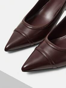 MOTF WOMEN SLINGBACKS POINT TOE PUMPS VALENTINE'S DAY - Burgundy - View 6