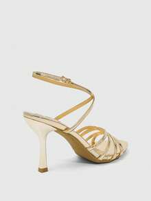 CUCCOO SZL Women Shoes Spring And Summer New Gold Round Toe Thin High Heel Thin Strap Ankle Strap Women's High Heel Sandals Fashion Comfortable Versatile Sexy Party Women's Sandals Women's Shoes - Gold - View 10