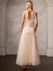 MOTF Soiréza ĐẦM REN THÊU THANH LỊCH, XUÂN/HÈ - Màu be - Xem 4