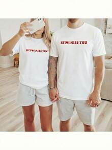 Manfinity Roghcode Men's White Crew Neck Short Sleeve T-Shirt, Italian Element Print, Jersey Style - White - View 3