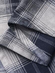 DAZY Tween Boy Plaid Short Sleeve Single-Breasted Casual Loose Shirt Summer - Blue - View 10