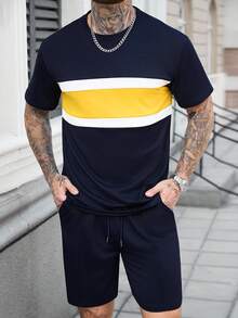 Manfinity CasualCool 男士藏蓝色春夏成熟T恤套装 - 彩色 - 查看 5