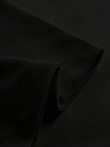 GENIUS ODE Camiseta de manga corta de cuello redondo con estampado de letras de dibujos animados, casual y versátil para uso diario - Negro - Ver 4