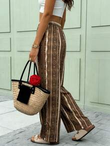 INAWLY 女士几何图案宽松休闲阔腿裤 - 彩色 - 查看 4