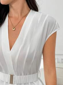 Miaspire Women's Elegant Commuter Solid Color Belted Blazer, Summer,Office Outfits For Women,Work Outfits For Women,Elegant Blazer For Women,Graduation Outfit For Mother,Summer Outfits For Women Blouse For Women Elegant Blouse Classy Blouse White Blouse Belted Blouse,Summer Outfit For Women,Work Outfits For Women - White - View 9