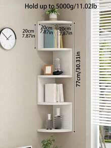 1pc Multi-Tier Corner Shelf, Floating Corner Shelf, Corner Rack, Wall Corner Storage Rack, Bedroom Wall-Mounted Bookshelf, Kitchen Triangular Corner Storage & Decor Rack, Easy To Assemble Multi-Layer Wall-Mounted Shelving Unit For Bedroom, Bathroom, Kitchen, Office, Living Room, Bookshelf - Multicolor - View 6