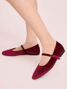 CUCCOO DOLLMOD Zapatos planos versátiles y casuales para ir al trabajo para Navidad - Rojo violeta - Ver 3