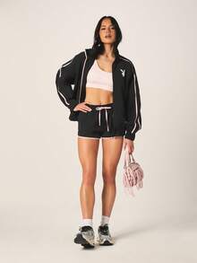 Missguided x Playboy 女士运动夹克 - 黑色 - 查看 4