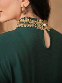 DAZY Women's Vacation Long Dress, Elegant Robe - Green - View 7