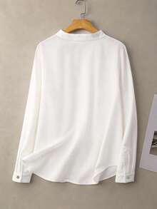 GlowEve CURVE Camisa versátil y casual todo a juego para mujer de talla grande, adecuada para uso diario y atuendo de oficina - Blanco - Ver 2