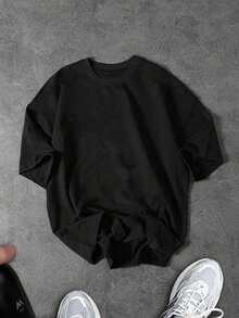 Sport MetroGents Camiseta deportiva de cuello redondo con estampado de gorila y ajuste holgado para hombre - Negro - Ver 2