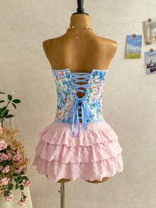 Soleia Summer Holiday Outfits Carnival Women Birthday Outfits For Women Holiday Outfits For Women Casual Blouses For Women  Women's Floral Jacquard Front Button Shaping Camisole Top - Multicolor - View 2