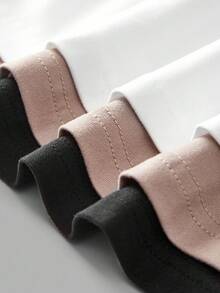 SHEIN EZwear 3 件套女式深 V 领弹力长袖打底 T 恤套装，适合秋冬季 - 彩色 - 查看 10