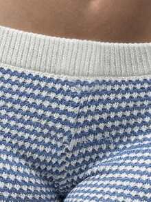 Selianne Vintage Design Lace Trim Women Knit Shorts - Multicolor - View 4