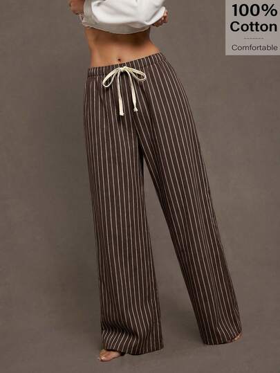 Siren Gaze Women's Casual Commuting Striped Loose Pants