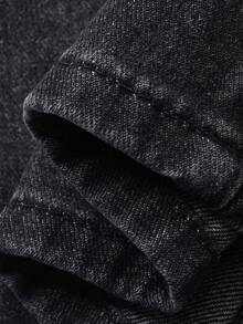 Dazy Plus Quần jeans nữ cỡ lớn, ống rộng, dáng suông, dài đến 7/8, kiểu vintage, thích hợp cho mùa xuân/hè. - màu đen - Xem 4
