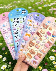 POKOJA LAND 3D Soft Cute Children's Cartoon Stickers Squeeze Animals Adorable Stereo Bubble Decals, A Great Gift For Kids, Girlfriends, For Notebook Decoration, And DIY Crafts. - Multicolor - View 7