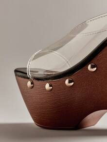 Hauture 女士厚底坡跟日常度假可爱优雅PU凉鞋 - 黑色 - 查看 5