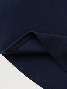 SHEIN 少女藏蓝色针织露背无袖A字腰线派对连衣裙，适合圣诞节和新年穿着 - 藏蓝色 - 查看 6