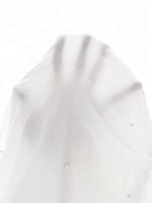 Firerie 白色露肩仿珍珠女式连衣裙，女士优雅撞色网眼、褶饰、拉链长袖露肩修身短款白色常规袖纯色紧身女式短裙，春季/秋季，派对/夜总会服装 - 白色 - 查看 8