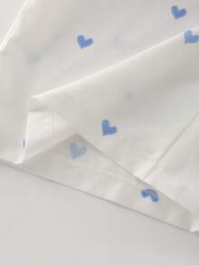 GlowEve Women's Heart Print Drawstring Waist Long Pants - Random Floral Pattern - White - View 7