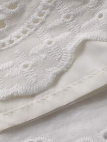 Dazy Kids Đầm suông tay cánh hoa màu trơn kiểu dáng thường ngày cho bé gái, thích hợp cho kỳ nghỉ hè/thu/xuân. - trắng - Xem 8