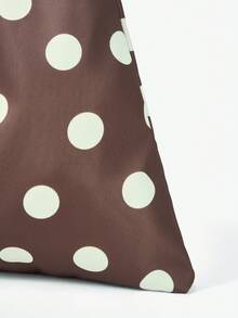 MUSERA 波点印花手提袋 可爱夏季海滩外出日常春季假日配饰 - 棕色 - 查看 9