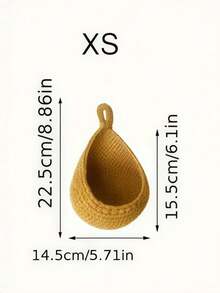 1PC Bohemian Woven Teardrop Wall Hanging Basket Storage For Kitchen Fruits Vegetables Home Decor Organizer Plant Holder Farmhouse Style - Khaki - View 8
