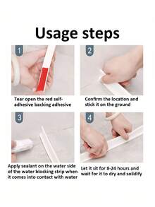 1 miếng dán tự dính linh hoạt dài 2 mét dùng cho nhà bếp, phòng tắm, chống thấm nước, bịt kín khe hở cửa, vòi sen, ngăn rò rỉ. - trắng - Xem 6