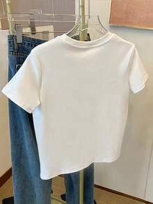 Resyla Women's Casual Dragonfly Print Round Neck T-Shirt, Summer - White - View 2