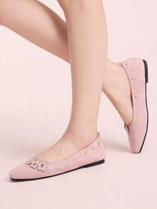 CUCCOO DOLLMOD Women 3D Floral Decor Casual Commuting Fashion Shoes Spring Shoes - Pink - View 5