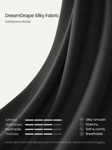 GLOWMODE 4.0英寸 SoftSerene 莫代尔面料，轻松舒适，丝滑透气，宽松版型，可调节抽绳腰带，高腰设计，侧边口袋，适合日常休闲穿着。 - 黑色 - 查看 4