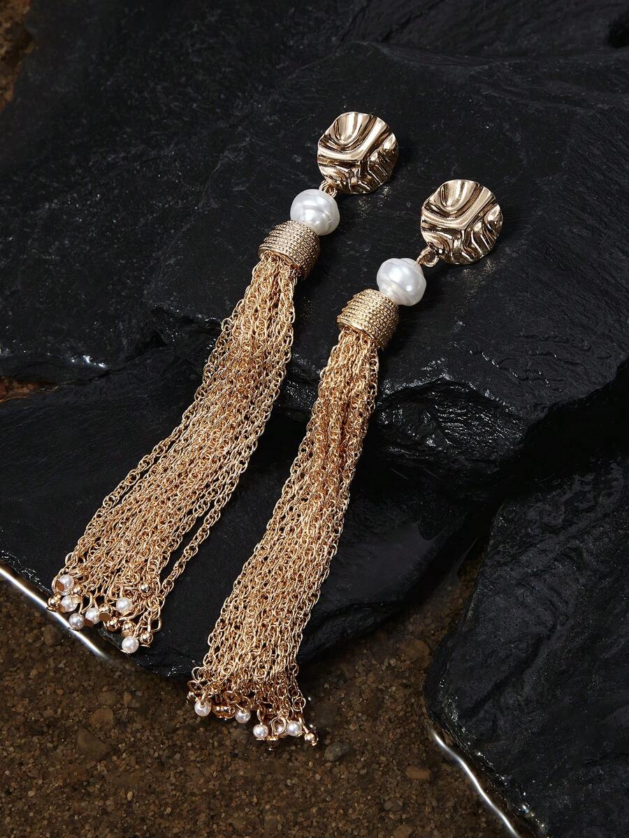 Opalesca Pärlörhängen (slumpmässig pärlform) - Blanda färger - Visa 1