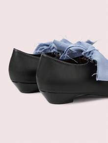CUCCOO DOLLMOD Sepatu Flat Kasual Serbaguna Ujung Lancip Wanita Sepatu Musim Semi - Hitam - View 10