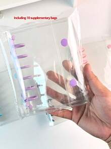 A7 透明便携式文件夹，采用双按扣设计，可存储精美照片，可用作相册，省钱，文具，笔记本，贴纸书，办公用品，学校用品，返校 - 彩色 - 查看 26