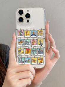 TOM & JERRY X SHEIN TOM & JERRY Transparent Minimalist Soft Shell Cartoon Series Phone Case, Compatible With IPhone 17/13/14/15/16 Pro, Original Hand-Painted Soft Shell With Anti Drop Design, Holiday Girlfriend Gift - Multicolor - View 4