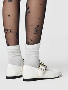 ROMWE Grunge Punk Zapatos planos para mujer - Blanco - Ver 5