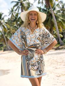 Sylviya 女士休闲碎花下摆度假夏季连衣裙 女士夏季服装 女士夏季连衣裙 女士沙滩装 女士沙滩裙 女士休闲连衣裙 女士度假装 女士夏季假日装 度假连衣裙 假日连衣裙 女士乡村装 女士碎花连衣裙 女士休闲波西米亚风女装 夏威夷 - 彩色 - 查看 5