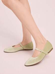 CUCCOO DOLLMOD Women's Casual Versatile Commute Simple Flats For Christmas Spring Shoes - Light yellow. - View 4
