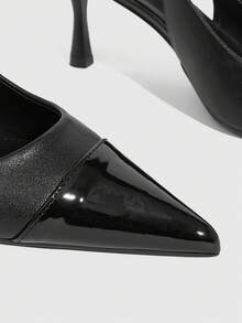 CUCCOO SZL Damskor med spetsiga tåspännen och moderna höga klackar, mångsidiga för dagligt bruk - Grafit Svart - Visa 6