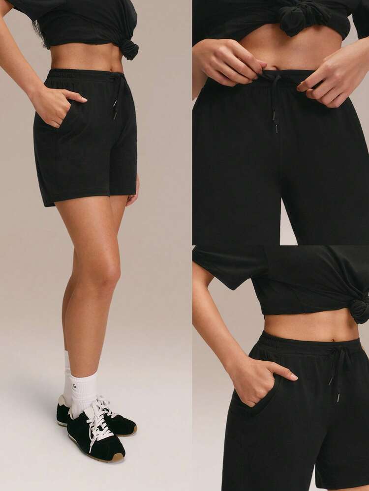 6'' CloudKnit Float On Ultra-Soft Stretchy Lightweight Adjustable Drawstring Elastic Waist Mid Waist Side Pockets Shorts Daily Casual Wear