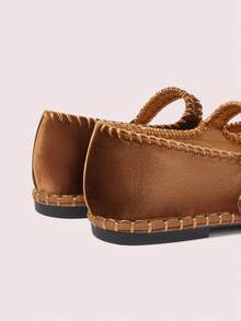 CUCCOO DOLLMOD Giày bệt nữ cổ điển màu nâu nhung, quai đơn, thích hợp cho mùa xuân. - - 13 màu nâu. - Xem 10