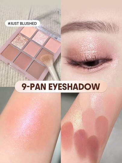 SHEGLAM Just Blushed 9-Pan Eyeshadow Palette Brand Beauty Makeup Face Paint Cosmetic For Women Girls Perfect For Winter Spring Ideal For Y2K Fancy Fashion Suitable For Birthday Valentine'S Day Gift Rave Party Ready Best Color